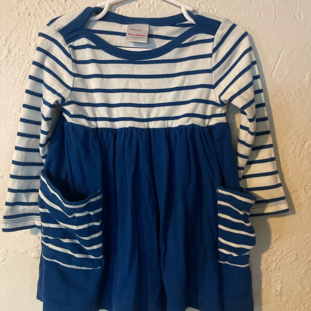 Blue and White Striped Kids Shirt